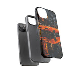 Orange Daytona Phone Case, Rainy City Night Muscle Car Tough Cover