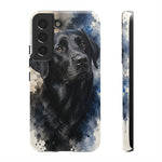 Black Lab Watercolor Art Tough Phone Case - Dog Portrait