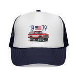 1979 Ford Bronco Trucker Cap Hat | Classic 4x4 USA Flag Off Road Mesh Snapback