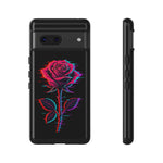 Glitch Rose Neon Phone Case Vaporwave Tough Cover