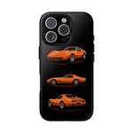 C3 Corvette Art Phone Case Orange, Three-View Vector Cover, Gift