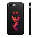 Glitch Phoenix Rising Art Tough Phone Case - Orange Pink Neon