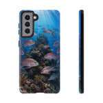 Snapper Reef Phone Case, Sunlit School Ocean Fishing Tough Cover