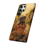 Rottweiler Puppy in Flower Pot Tough Case | Floral Dog Phone Cover