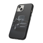 Black 1957 Chevy Bel Air Chrome Front Tough Phone Case for Classic Car Fans
