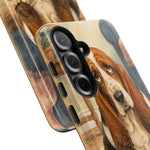 Guilty Basset Hound Phone Case, Muddy Watercolor Art Cover
