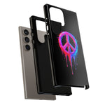 Glitch Peace Sign Phone Case, RGB Melt Digital Art Tough Cover, Gift