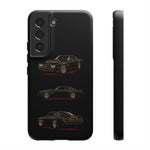 Trans Am Phone Case Black Gold, Three-View Vector Tough Cover