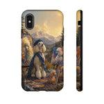 Poodle Painter Scene phone case | Artistic Dog Landscape