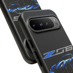 Blue C7 Z06 Sports Car Tough Phone Case Track Style Cover Gift
