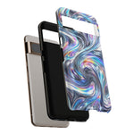 Chrome Metallic Swirl  Art Tough Phone Case