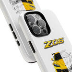 Z06 Corvette Phone Case, Yellow Sketch Reveal Chrome Cover