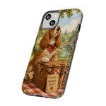 Cocker Spaniel Picnic Scene phone case | vintage dog art