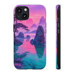 Japanese Landscape Rocks Water Vaporwave Phone Case – Nature Aesthetic