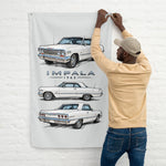 1963 Impala White Hardtop Banner 34x56 Garage Man Cave Wall Decor Gift