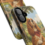 Cocker Spaniel Picnic Scene phone case | vintage dog art