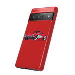 Red Classic Corvette C1 Illustration phone case | Retro Car Tough Case