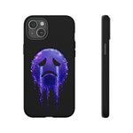 Glitch Sad Face Phone Case, Anime Melt Static Tough Cover
