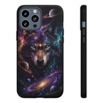 Cosmic Wolf Phone Case, Galaxy Nebula Portrait Tough Cover, Gift