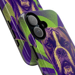 Boxer Halftone Portrait Tough Phone Case - Green and Violet