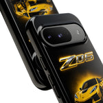 Z06 Corvette Phone Case, Yellow Neon Chrome Studio Cover