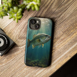 Largemouth Bass Phone Case, Sunlit Underwater Tough Cover, Gift