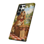 Cocker Spaniel Picnic Scene phone case | vintage dog art