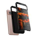 Orange Daytona Phone Case, Rainy City Night Muscle Car Tough Cover