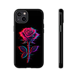 Glitch Rose Neon Phone Case Vaporwave Tough Cover