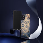 Pet Paw Print Phone Case Snow Heart Tough Cover Gift Art