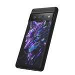 Holographic Wolf Phone Case, Fractured Prism Iridescent Cover