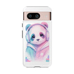 Pastel Panda Phone Case, Glitch Color Block Cover