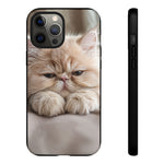 Persian Kitten Phone Case, Sleepy Macro Close-Up Portrait Cover