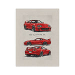 Red 1994 Supra Sketches Velveteen Blanket | Car Illustration Throw