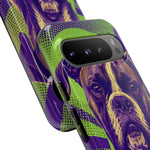 Boxer Halftone Portrait Tough Phone Case - Green and Violet