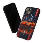 Orange Supra Phone Case, Neon City Night JDM Sports Car Tough Cover