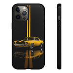 Yellow Camaro Z28 Phone Case, Classic Muscle Car Studio Stripe Cover