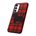 Scottish Terrier Silhouette Plaid Art Tough Phone Case