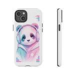 Pastel Panda Phone Case, Glitch Color Block Cover