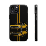 AAR Cuda Phone Case, Yellow 70 Muscle Car Stripe Studio Cover
