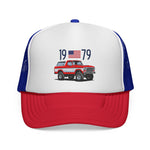 1979 Ford Bronco Trucker Cap Hat | Classic 4x4 USA Flag Off Road Mesh Snapback