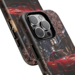 Red FD RX-7 Blossom Alley Tough Phone Case - Rain-Slicked Night