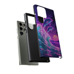 Neon Dolphin Ocean Vaporwave Art Tough Phone Case