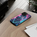 Anime Girl Phone Case Teal, Neon Kanji Calm Gradient Tough Cover