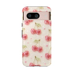 Pink Cherry Pattern Phone Case | Cute Retro Fruit Design