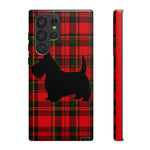 Scottish Terrier Silhouette Plaid Art Tough Phone Case