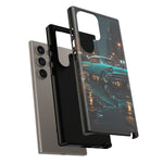 Vintage Teal 1957 Bel Air Classic Car Tough Case | Retro Rainy City Phone Cover