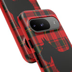 Scottish Terrier Silhouette Plaid Art Tough Phone Case