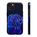 Neon Blue Tiger phone case | tough protective cover