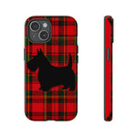 Scottish Terrier Silhouette Plaid Art Tough Phone Case